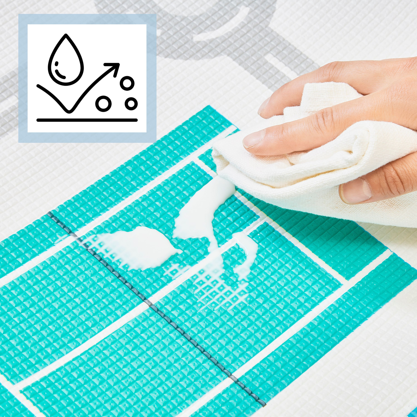 Abpusējs putuplasta paklājs - pasaku zeme / ziemas pilsēta