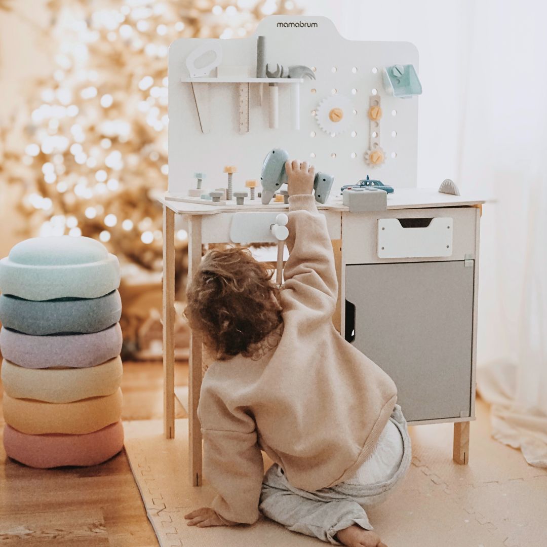 XXL Liela koka darbnīca ar instrumentiem - DIY komplekts, 74 elementi