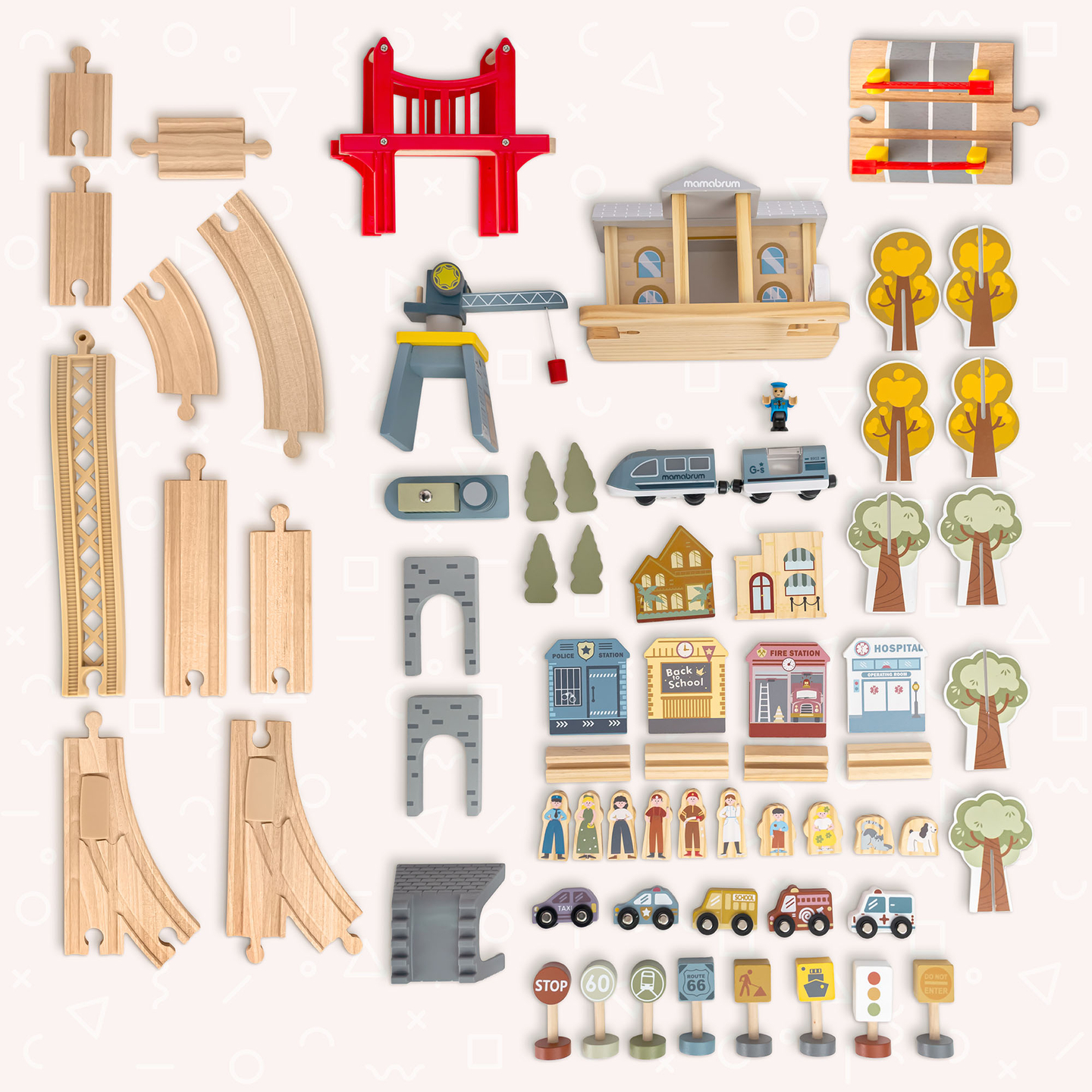 Koka pilsētas dzelzceļš ar elektrovilcienu - pārvietojamu celtni, kuģi, tiltiem