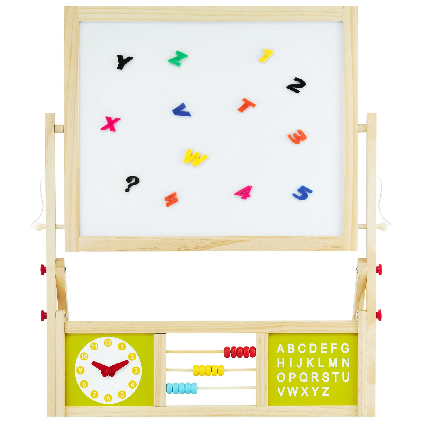 Liela izglītojoša divpusēja tāfele: magnētiskā un krīta tāfele - sausā izdzēšamā tāfele, koka