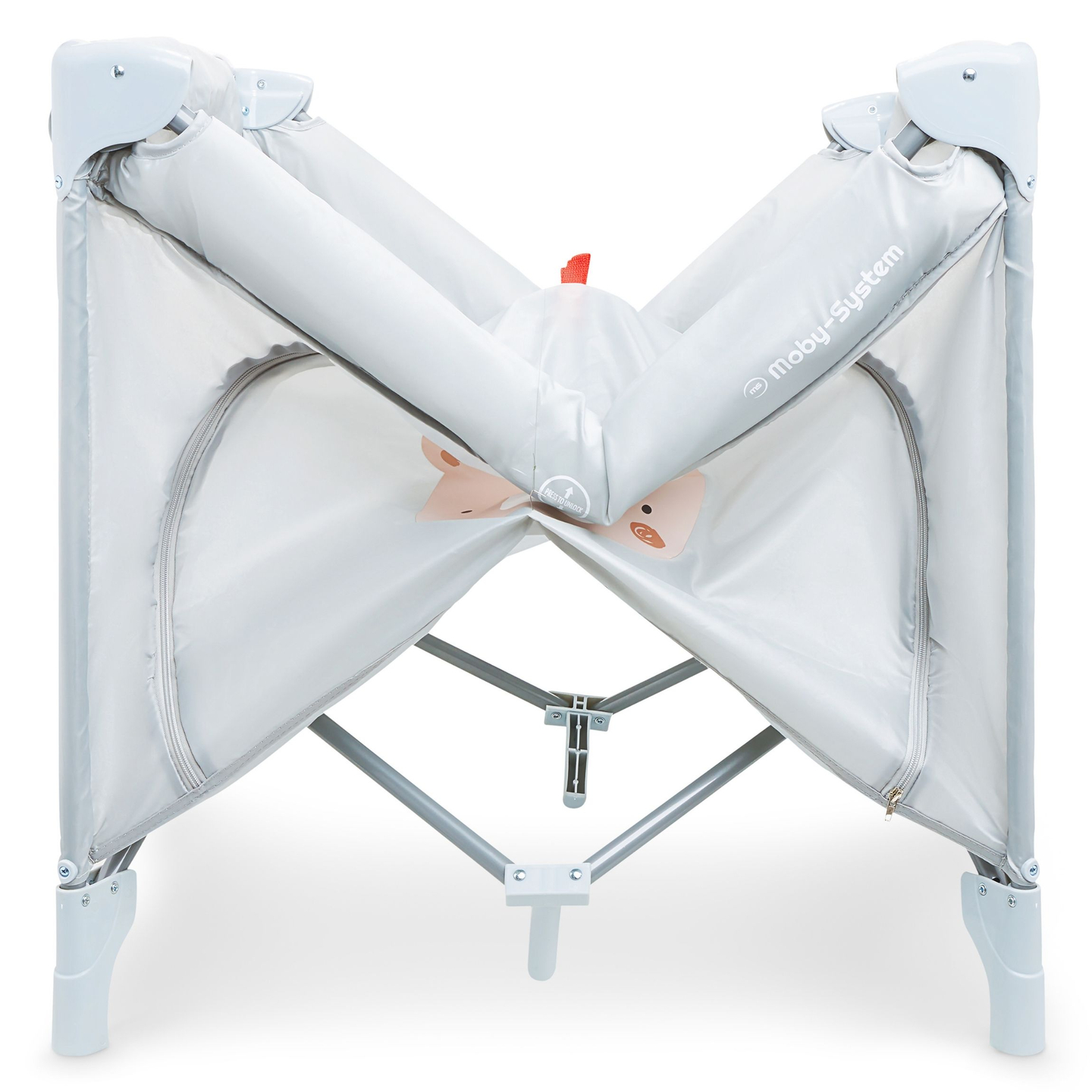 Saliekama bērnu gultiņa, bērnu ceļojumu gultiņa ar matraci un somu - Teddy Bear