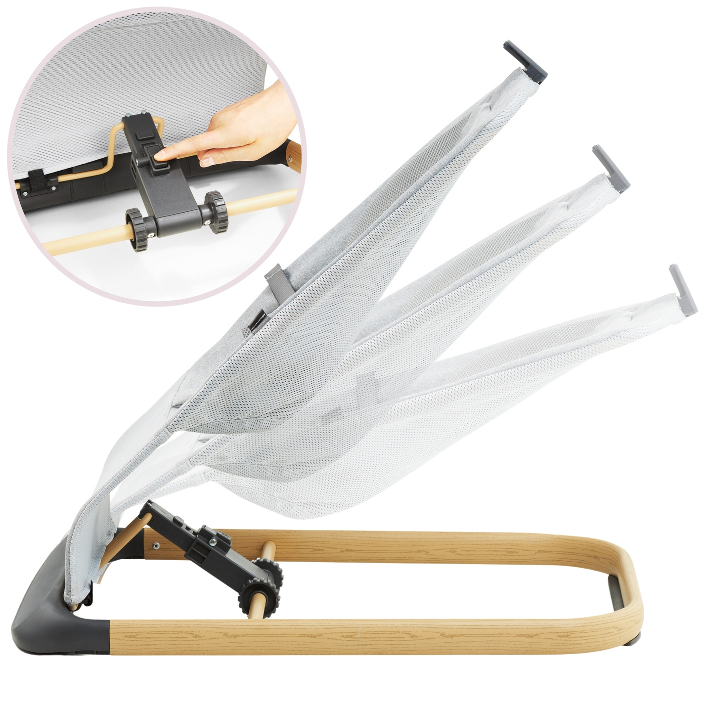 Šūpuļkrēsls 2-in-1 Moby-Sistēma LILY - pelēks