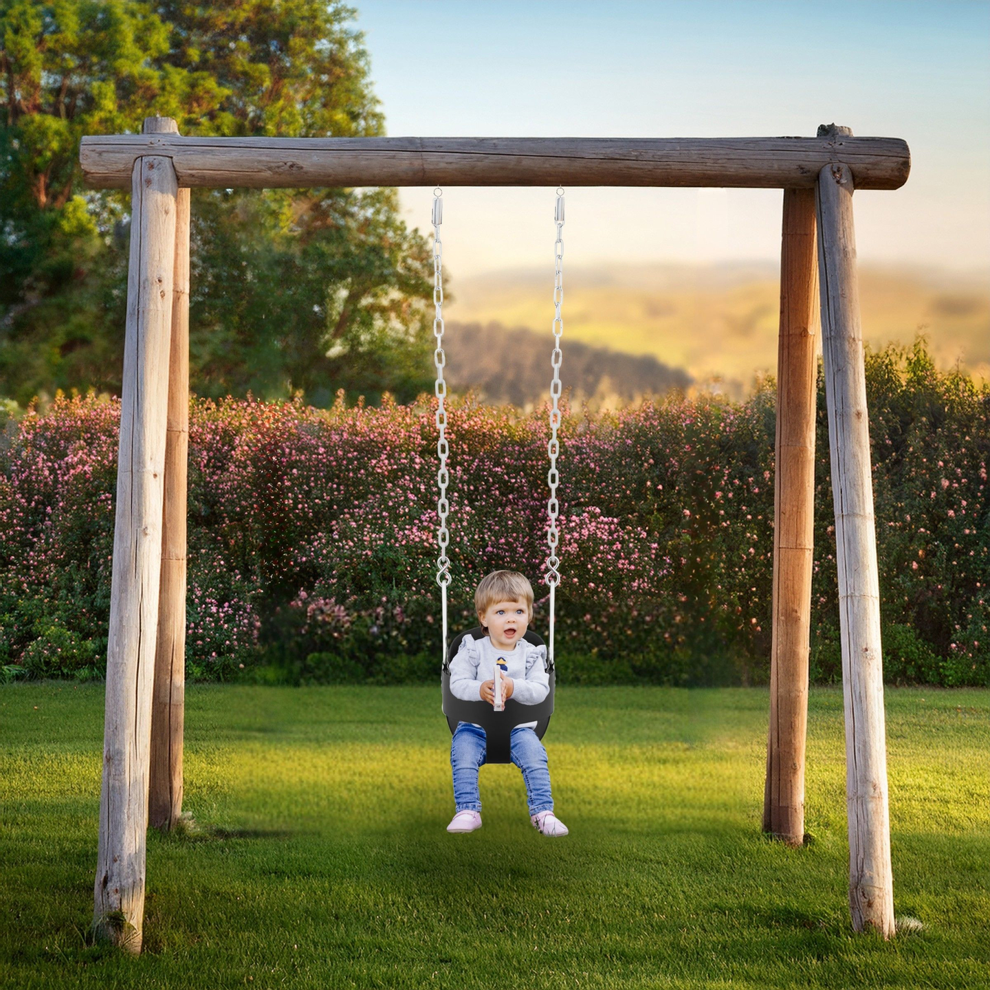 Bērniem paredzētās ķēdes šūpoles HyperMotion ar augstu atzveltni