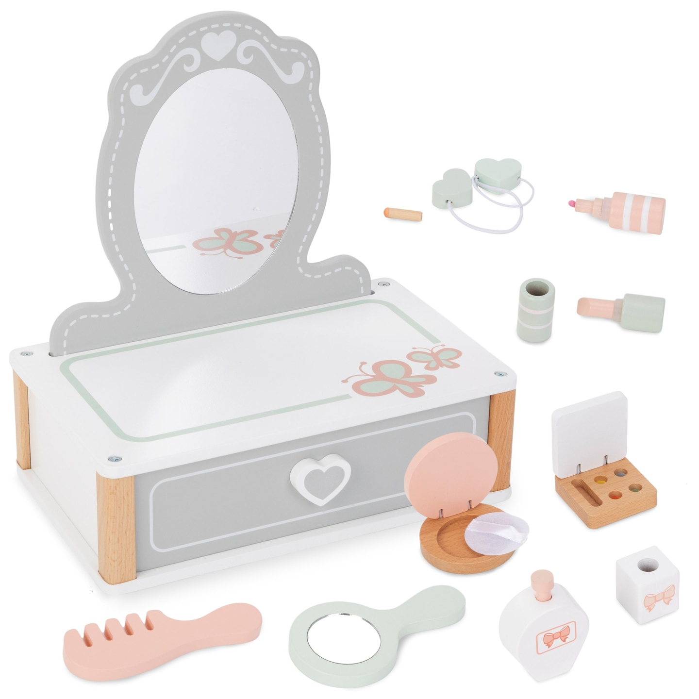 Bērnu koka tualetes galdiņš ar piederumiem