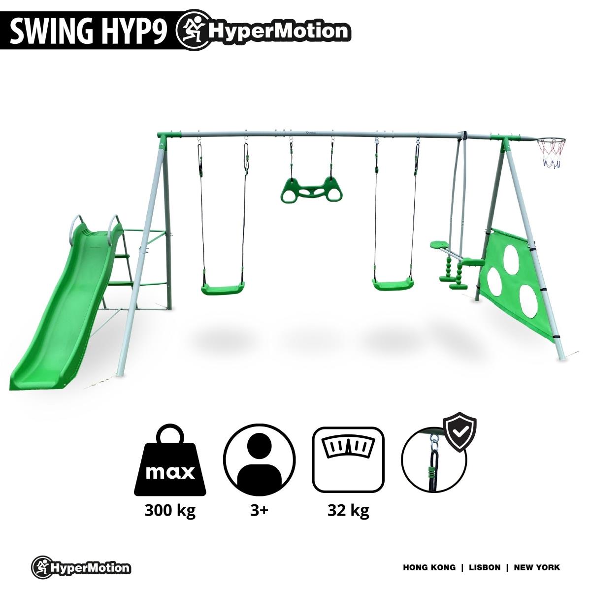 XXXL dārza rotaļu laukums bērniem ar šūpolēm, slidkalniņu, vingrošanas trapeci, basketbola grozu un futbola vārtiem