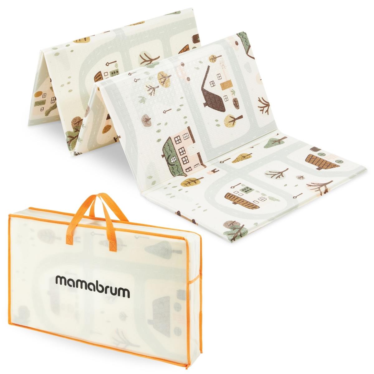 Abpusēji salokāms putuplasta paklājiņš 180 x 120 x 1cm - Charming Town/Sand Beige