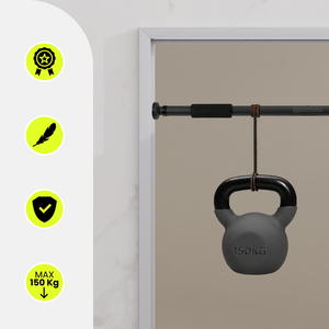 HyperMotion regulējams pievilkšanās stienis 80-130 cm, 150 kg, melns