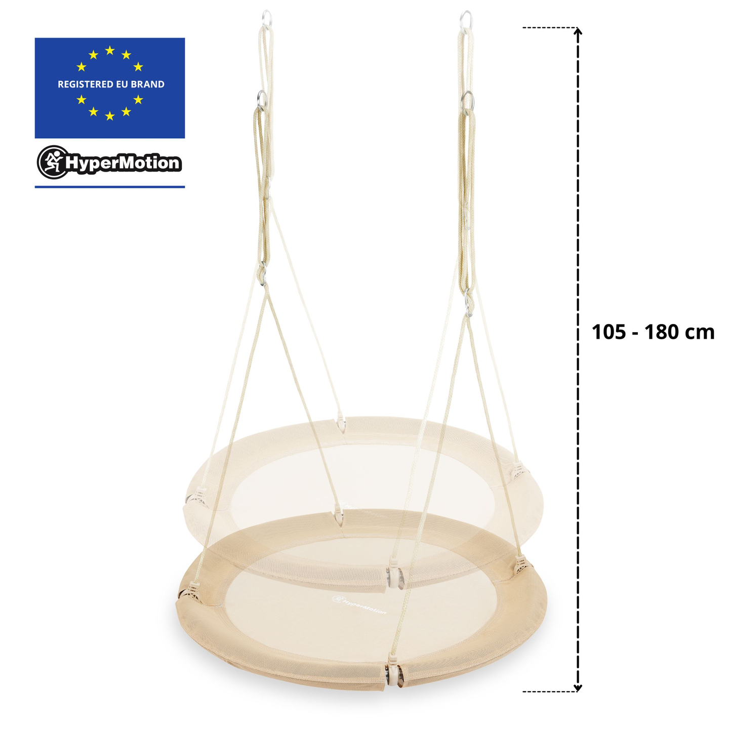 HyperMotion stārķa ligzdas šūpoles - 100 cm diametrs, bēša bordo krāsa