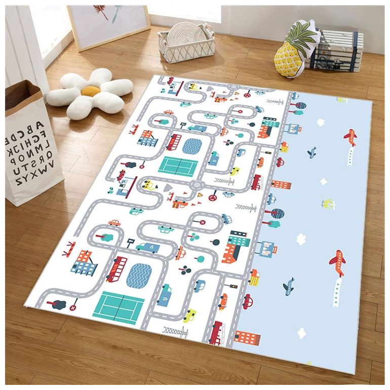 Divpusējs putuplasta paklājs XXL - rullis 2 CM (ceļš un līkloči)