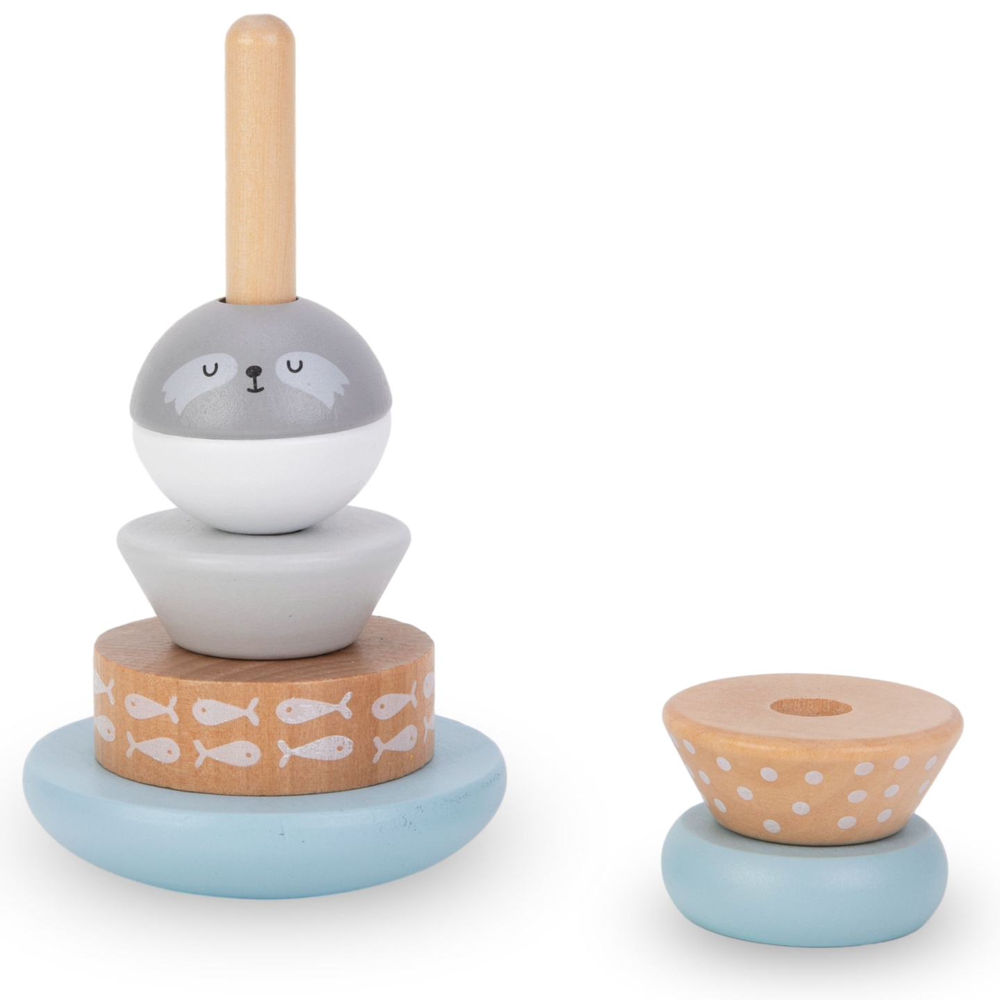 Koka rotaļlietu komplekts - krāsains pārīšu komplekts, roņu piramīda, lācīšu šķirotājs