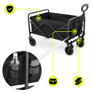 HyperMotion saliekamais pludmales ratiņkrēsls - melns, 80 kg