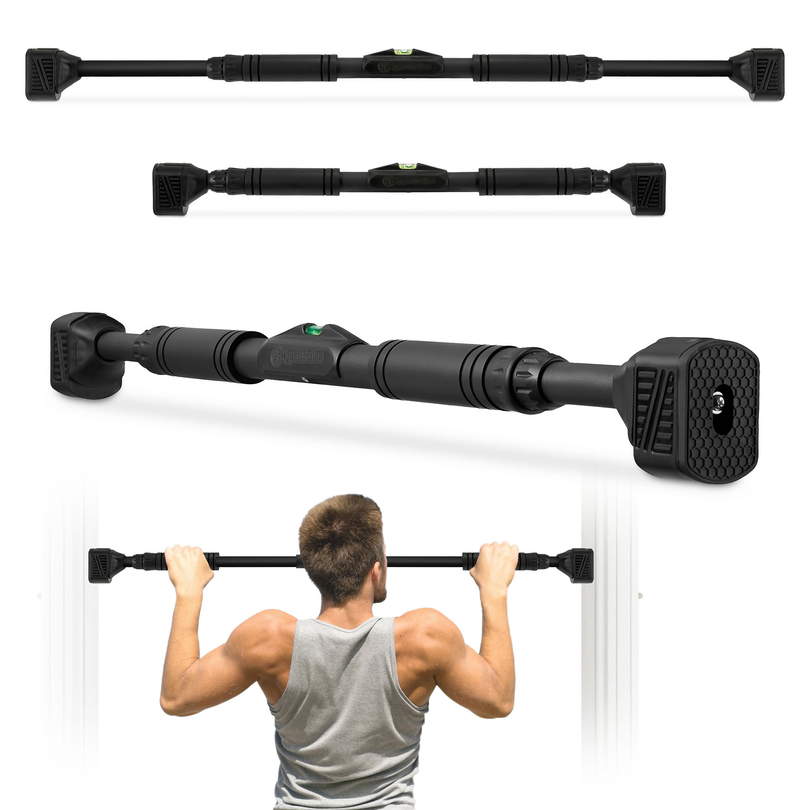 HyperMotion regulējams pievilkšanās stienis 74-100 cm, 200 kg, melns