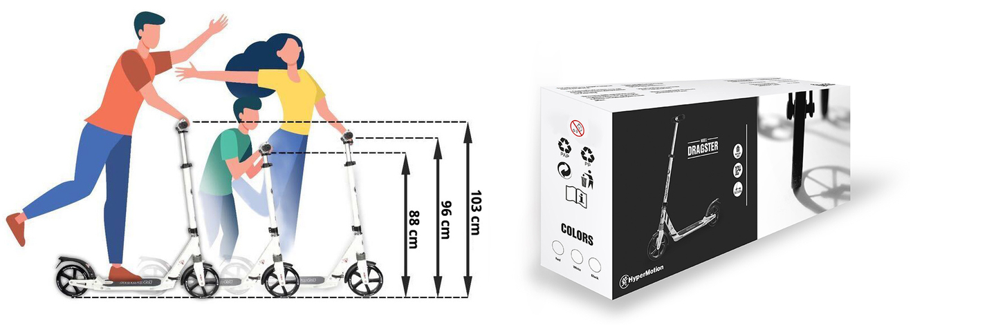 HyperMotion DRAGSTER pilsētas skrejritenis Melns