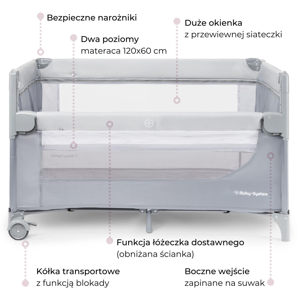 Cieši 3-in-1 pārnēsājamā gultiņa ar pārtinamo galdu, matraci un pārnēsāšanas somu