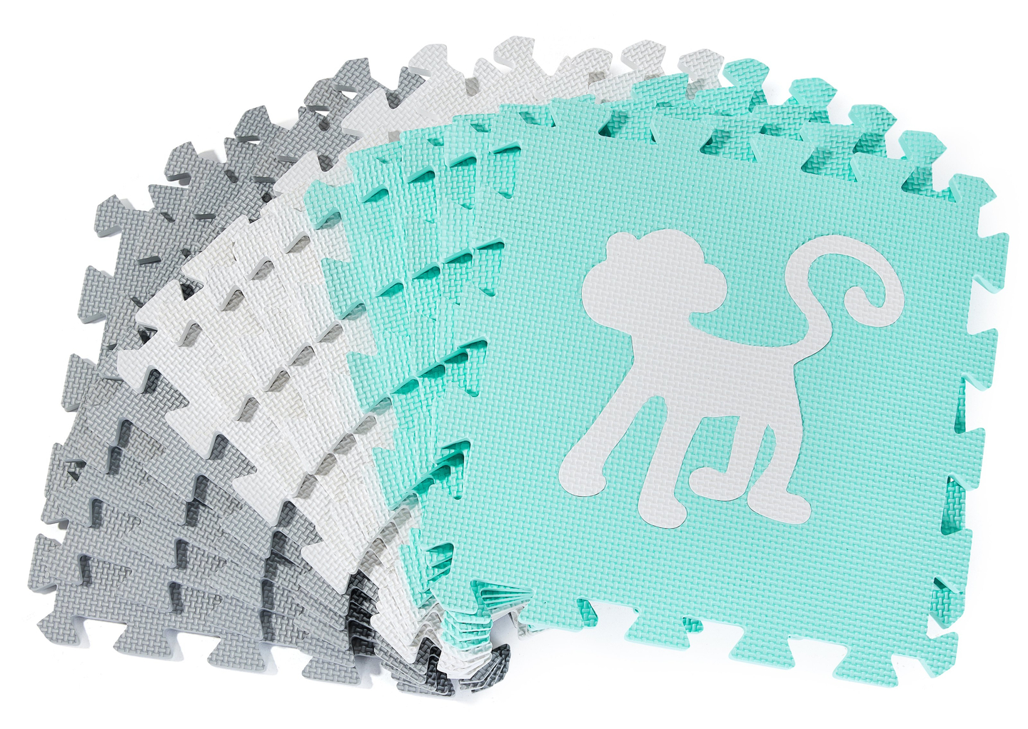 Putuplasta paklājiņš XL 150 x 150 x 1cm ar apmali - EVA putas - piparmētra