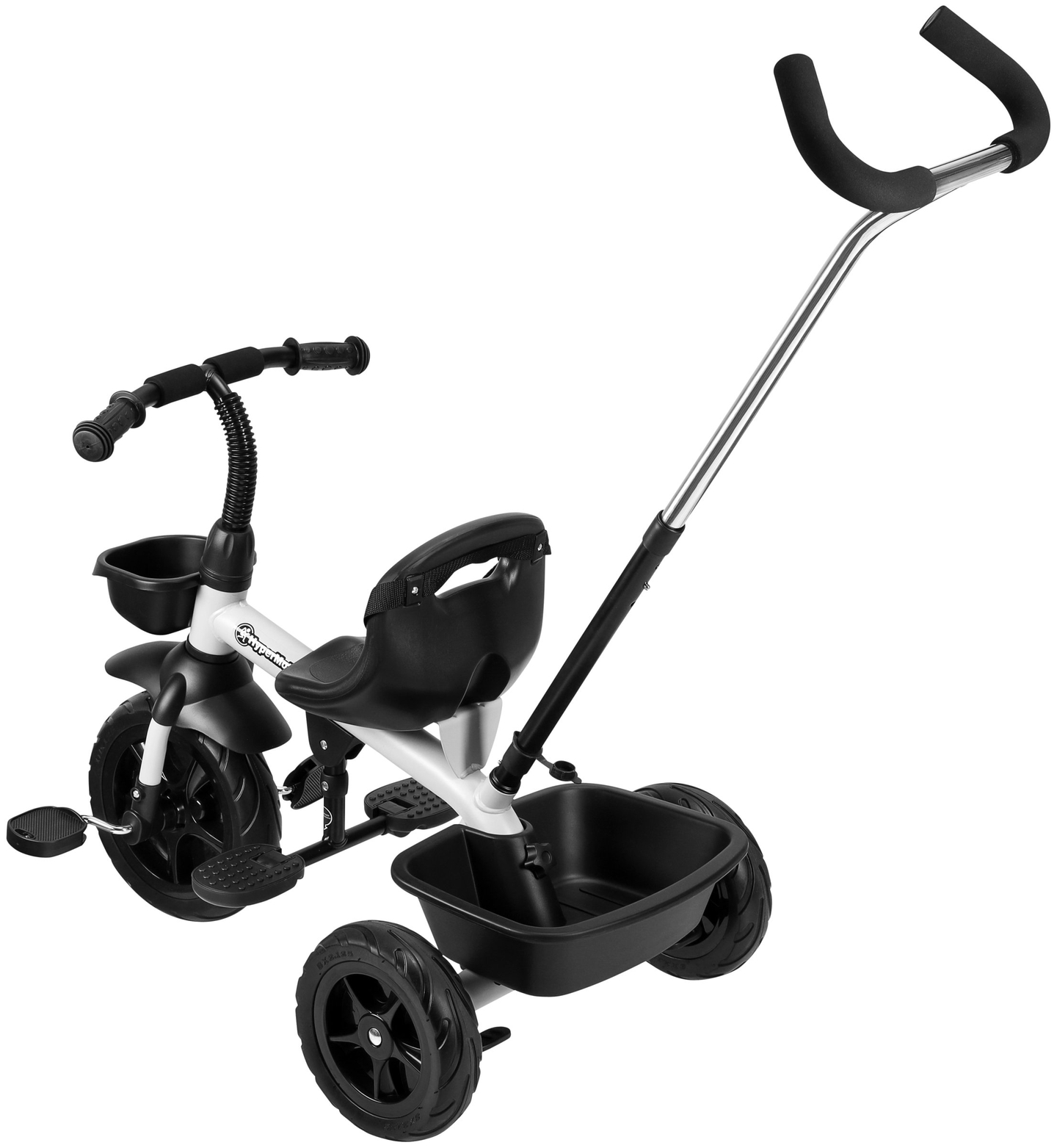 HyperMotion TOBI VECTOR trīsritenis - mūžīgie piepūšamie riteņi + stūres stienis. Krāsa: gaiši pelēka.