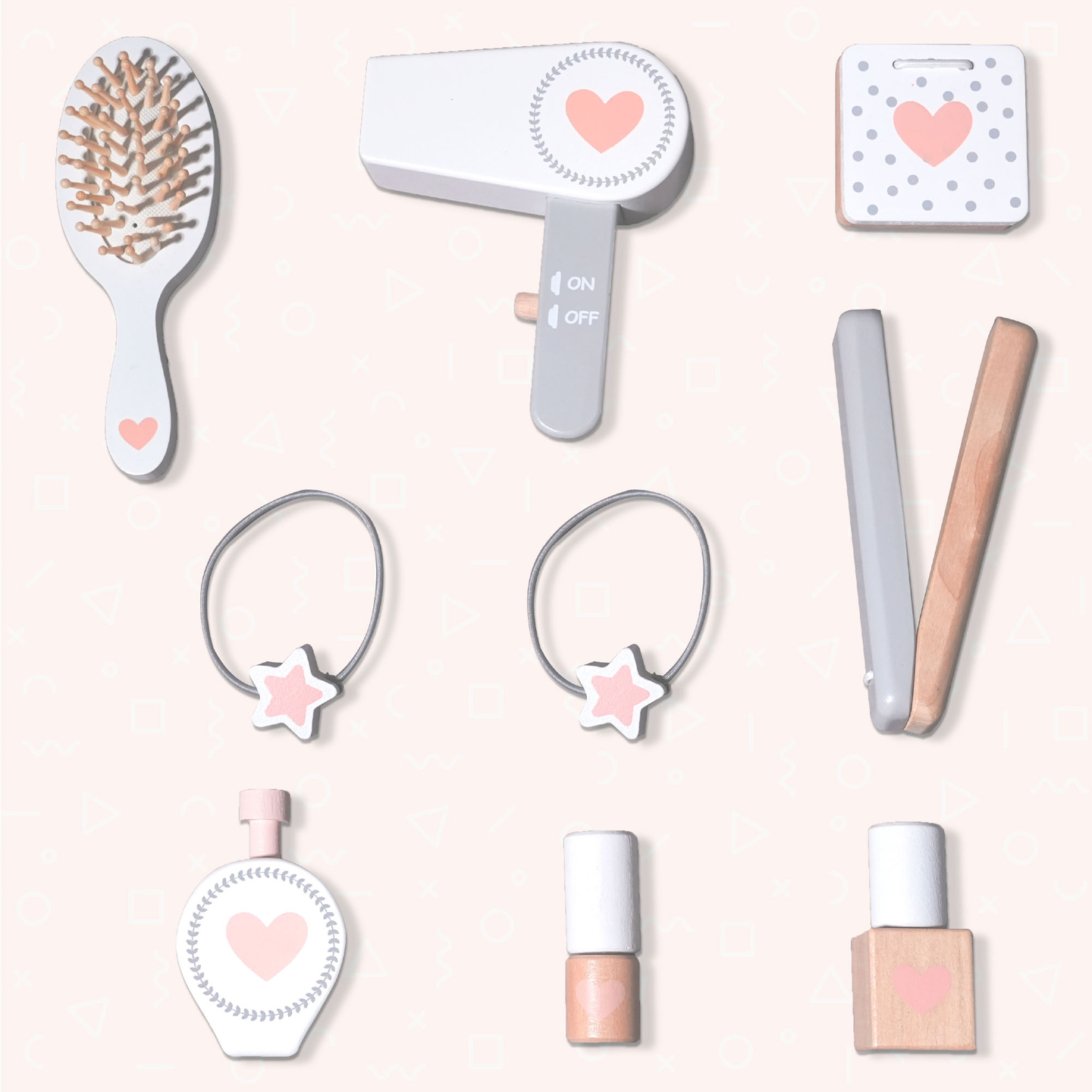 Bērnu koka tualetes galdiņš ar krēslu, piederumiem un LED apgaismojumu