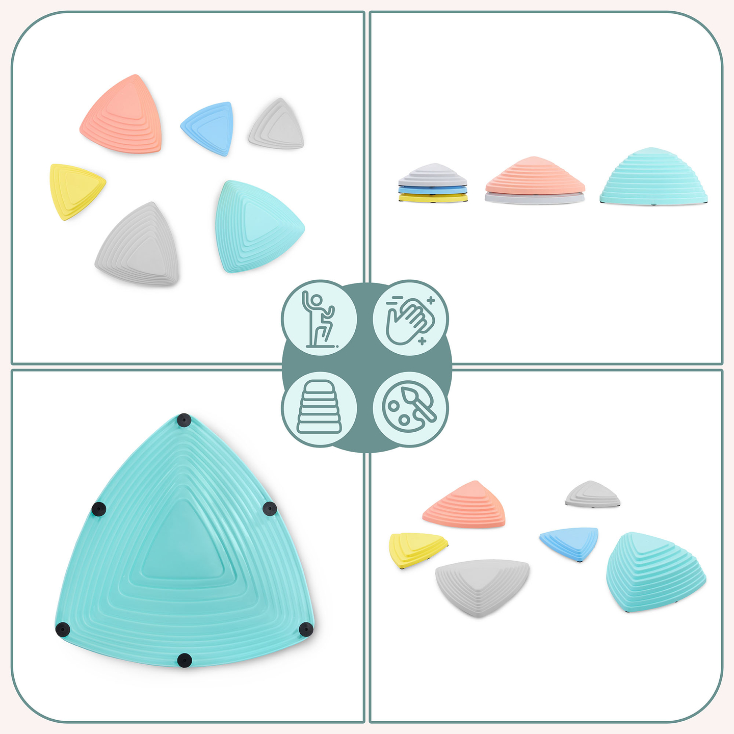 Krāsaini balansēšanas akmentiņi - 6 gab