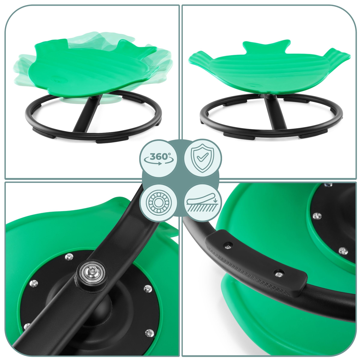 Mini bērnu karuselis Zivis - zaļa krāsa