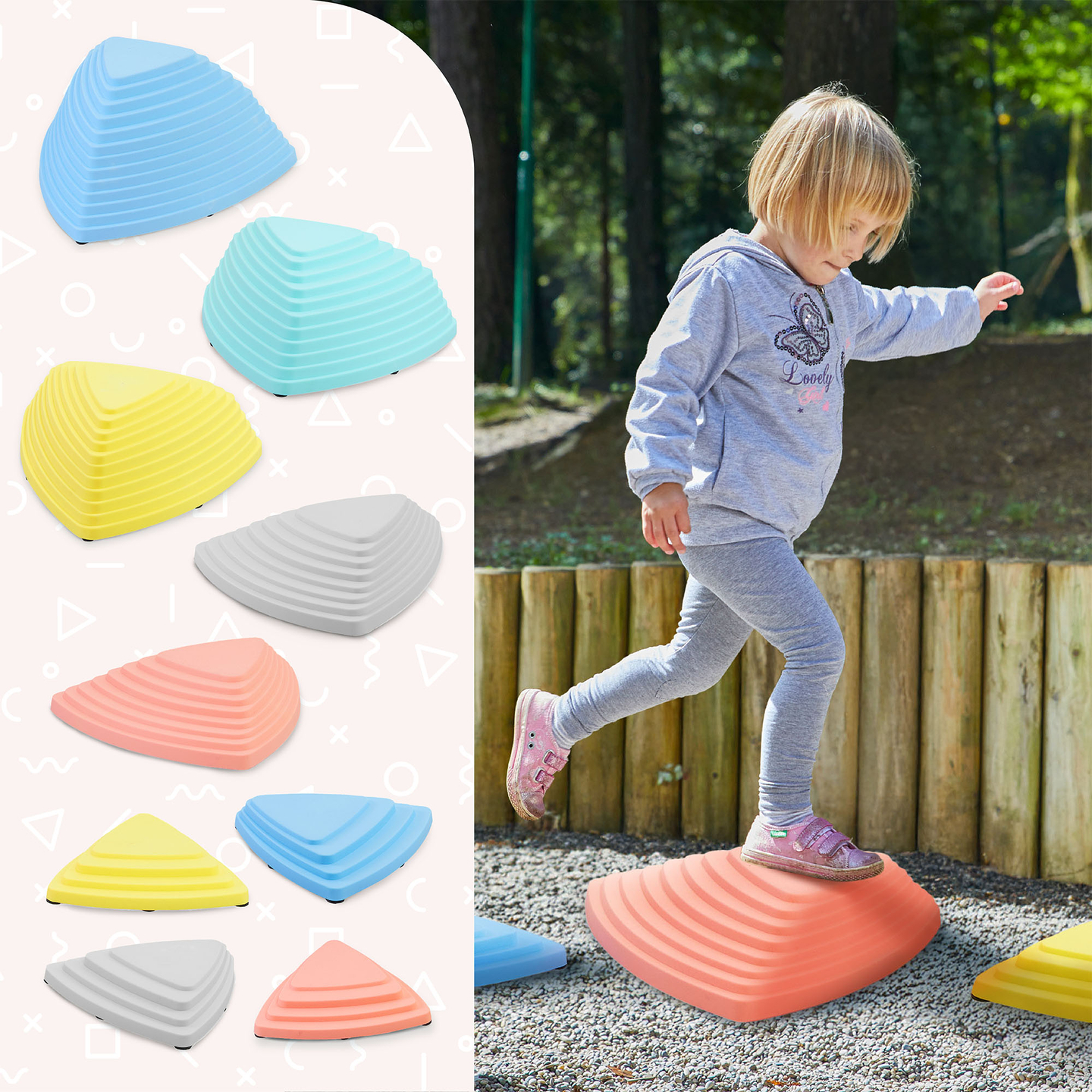 Krāsaini balansēšanas akmentiņi - 9 gab