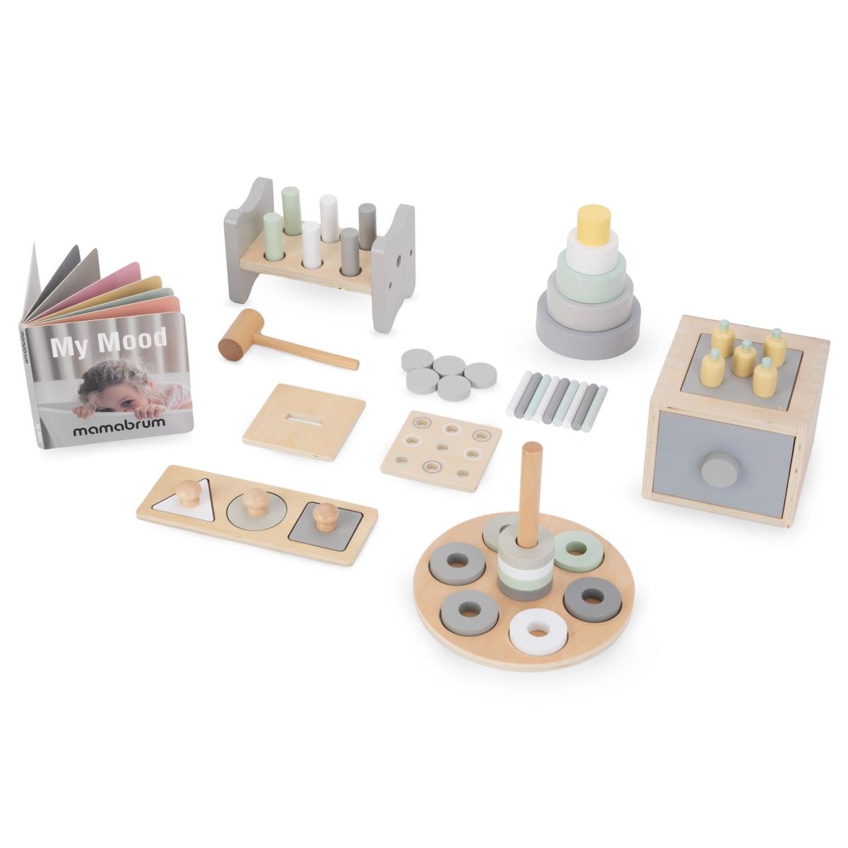 Montessori izglītojoša kaste maziem bērniem - 6 rotaļlietas