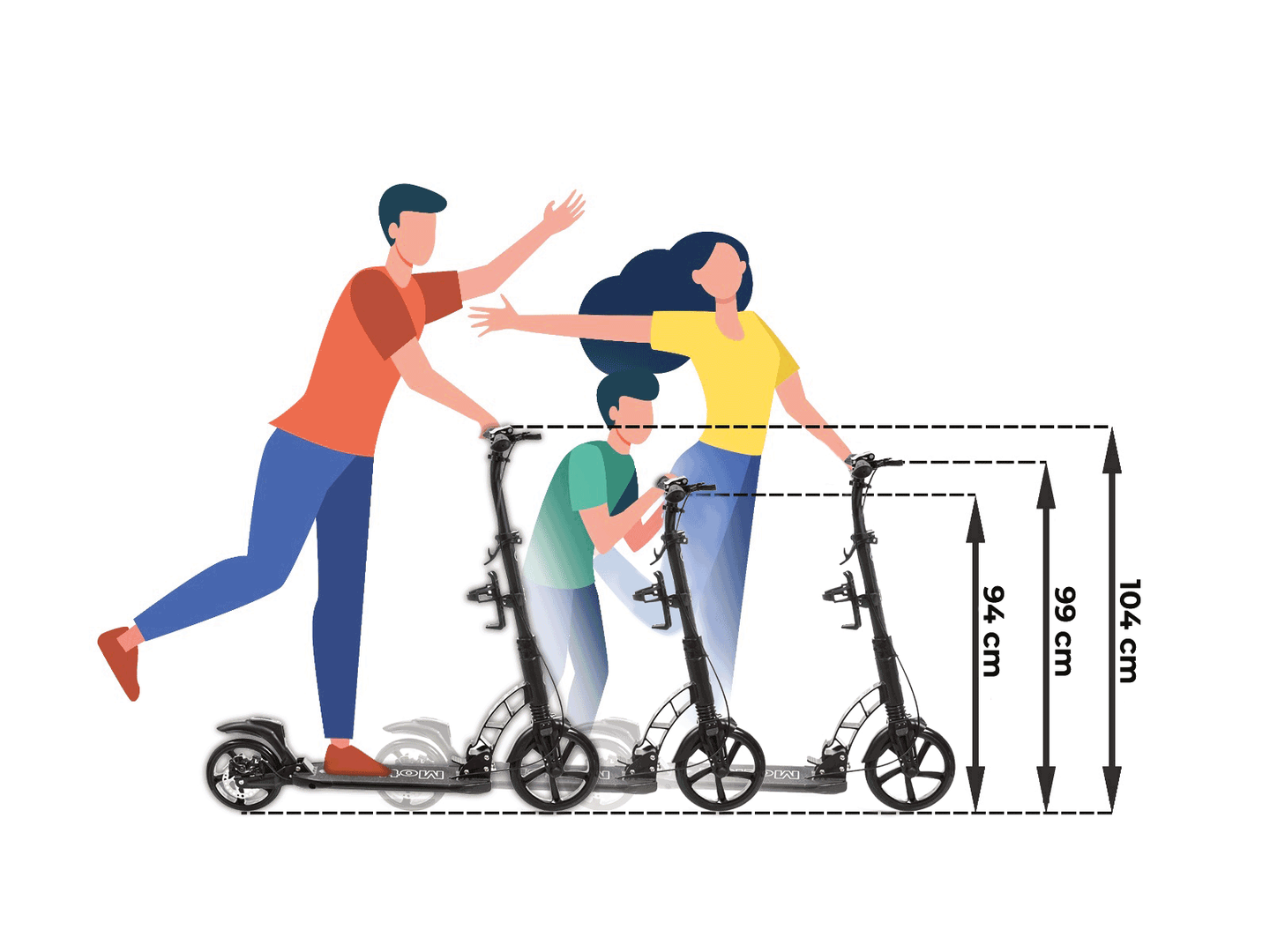 HyperMotion REGAMO skrejritenis pieaugušajiem - melns