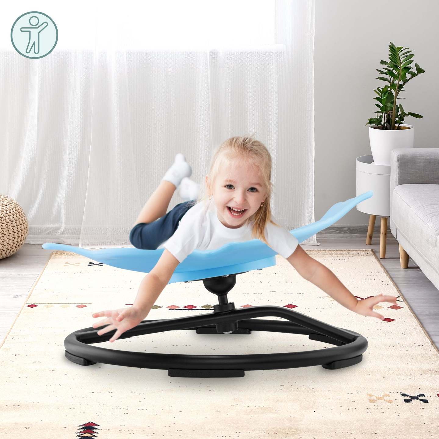 Mini karuselis bērniem Zivis - zils