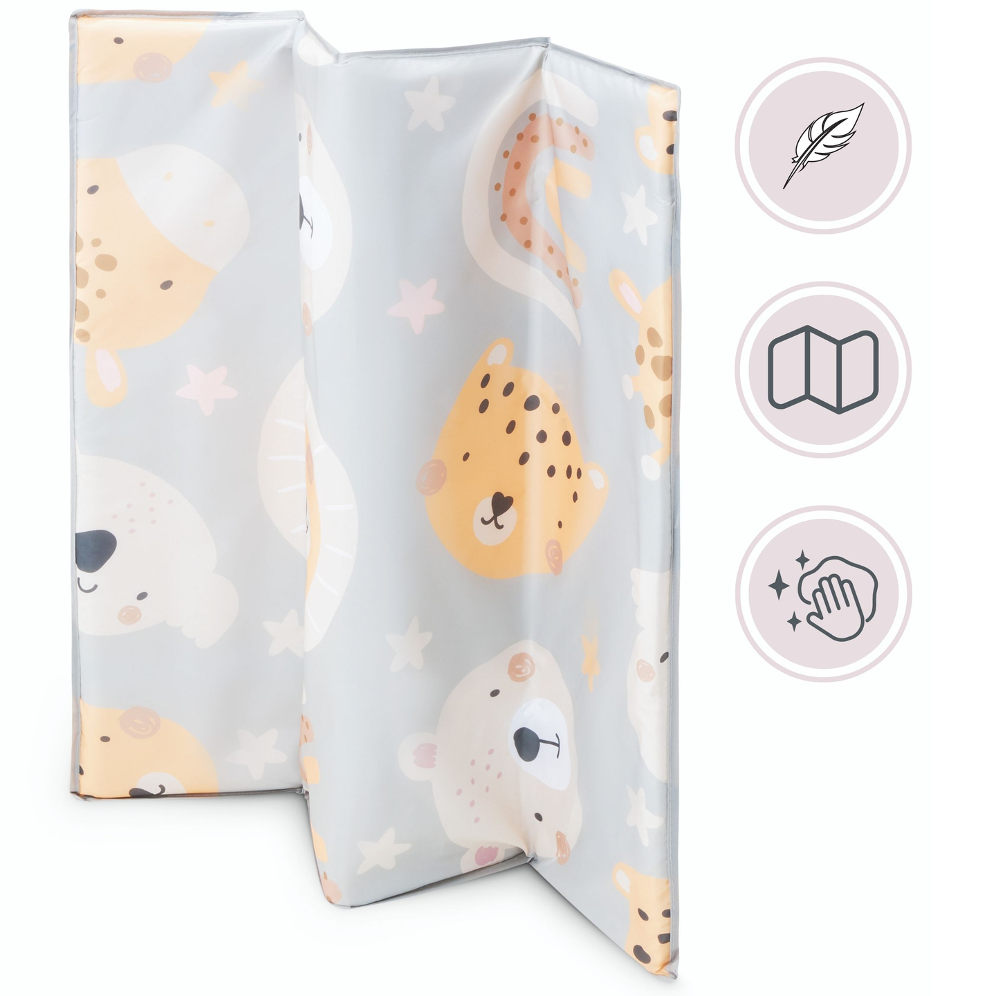 Saliekama bērnu gultiņa, bērnu ceļojumu gultiņa ar matraci un somu - Teddy Bear