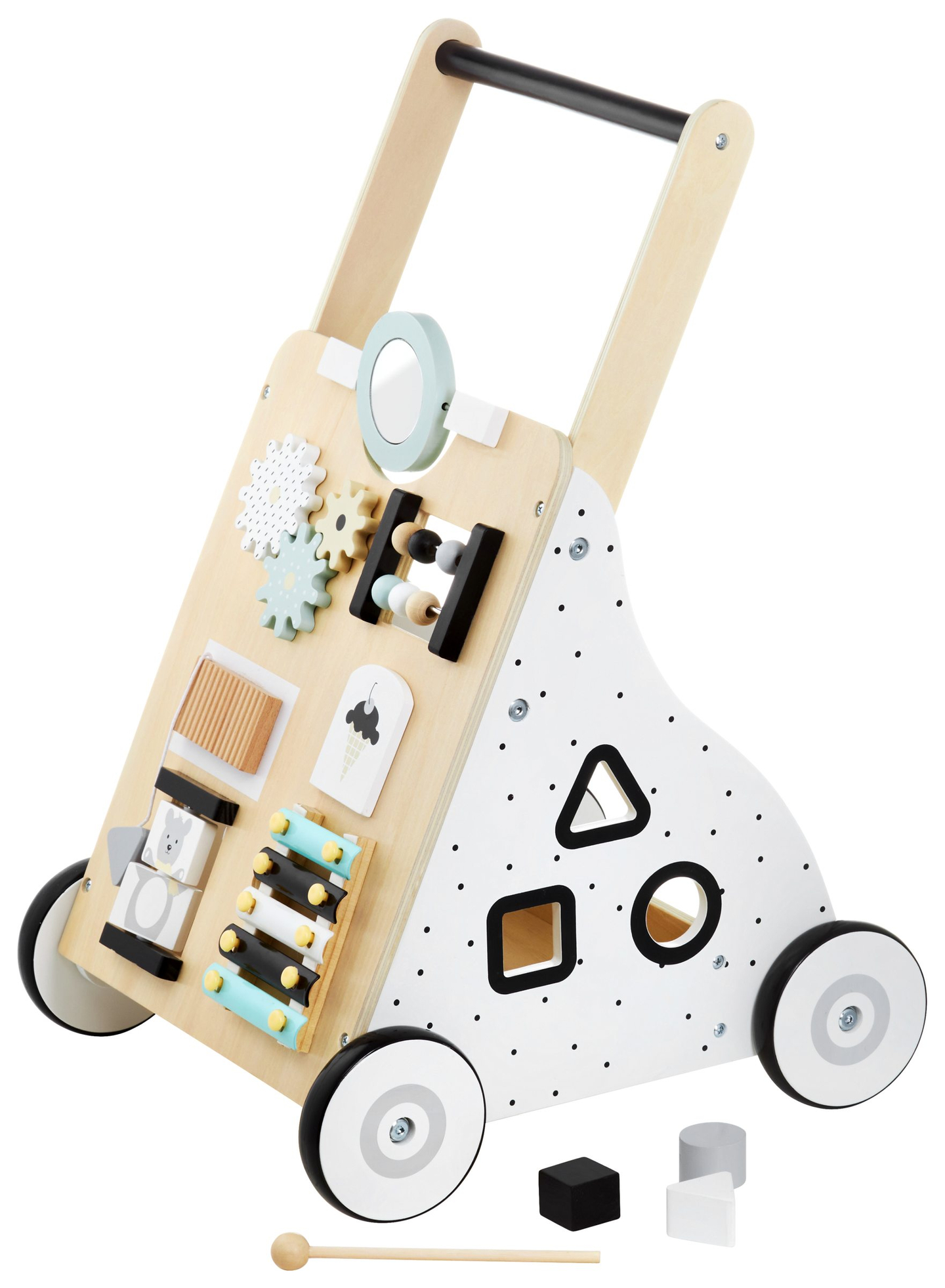 Koka, izglītojošs bērnu staigulītis / bērnu ratiņi - manipulatīvais dēlis