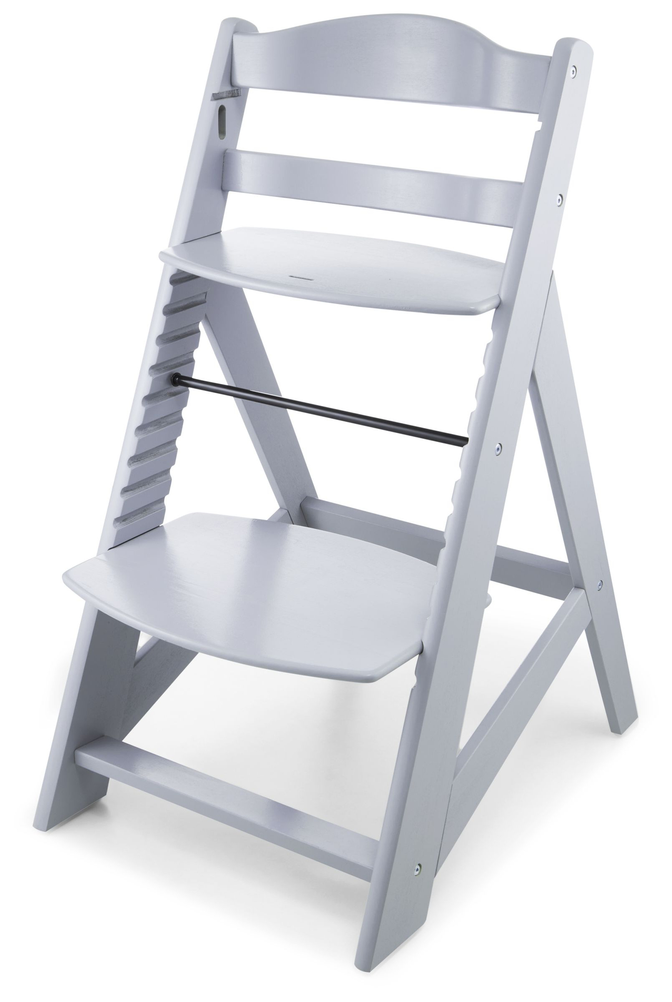 Koka barošanas krēsls Moby-System WOODY - pelēka krāsa