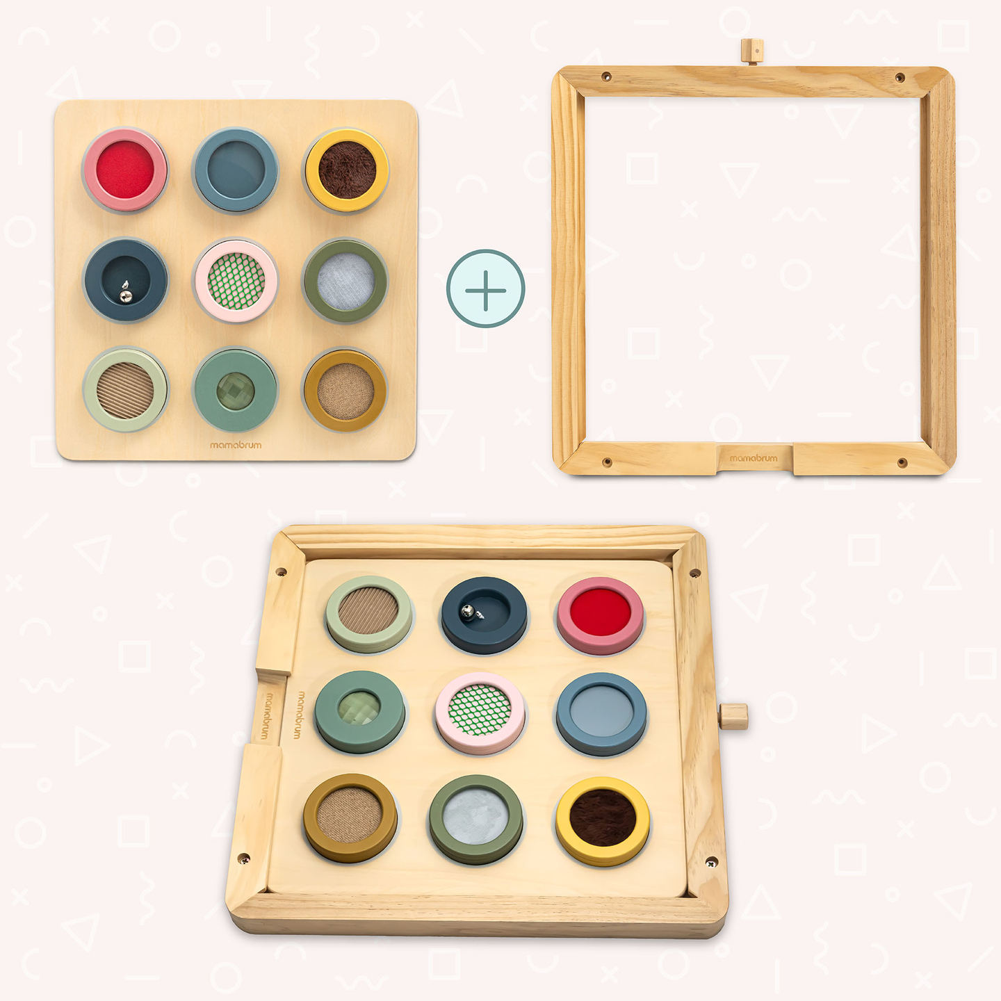 Koka Montessori sensoriskā tāfele – 9 tekstūras taustes maņas atklāšanai un attīstīšanai