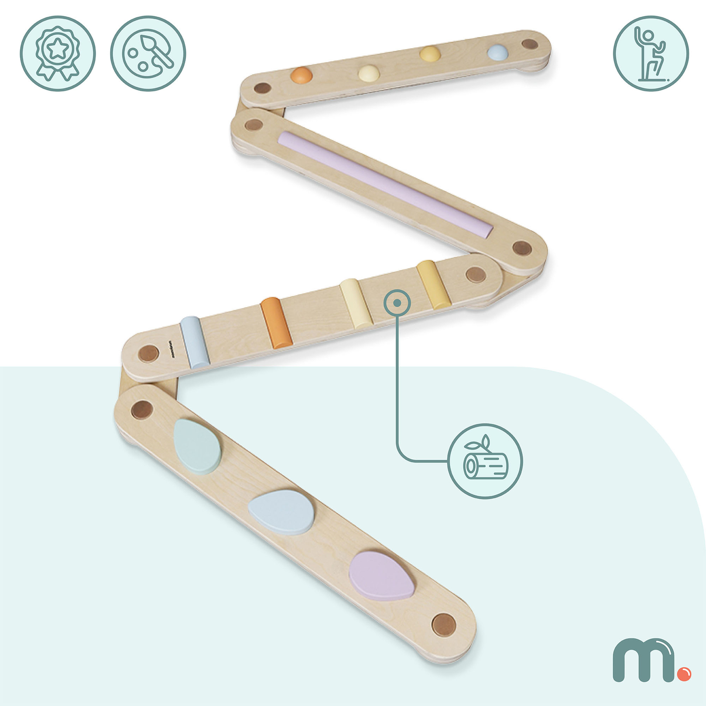 Liels koka sensorais celiņš - līdzsvara celiņš - 9 elementi