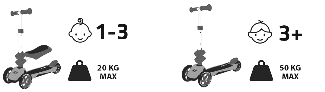 HyperMotion 3in1 līdzsvara trīsritenis - rozā krāsā