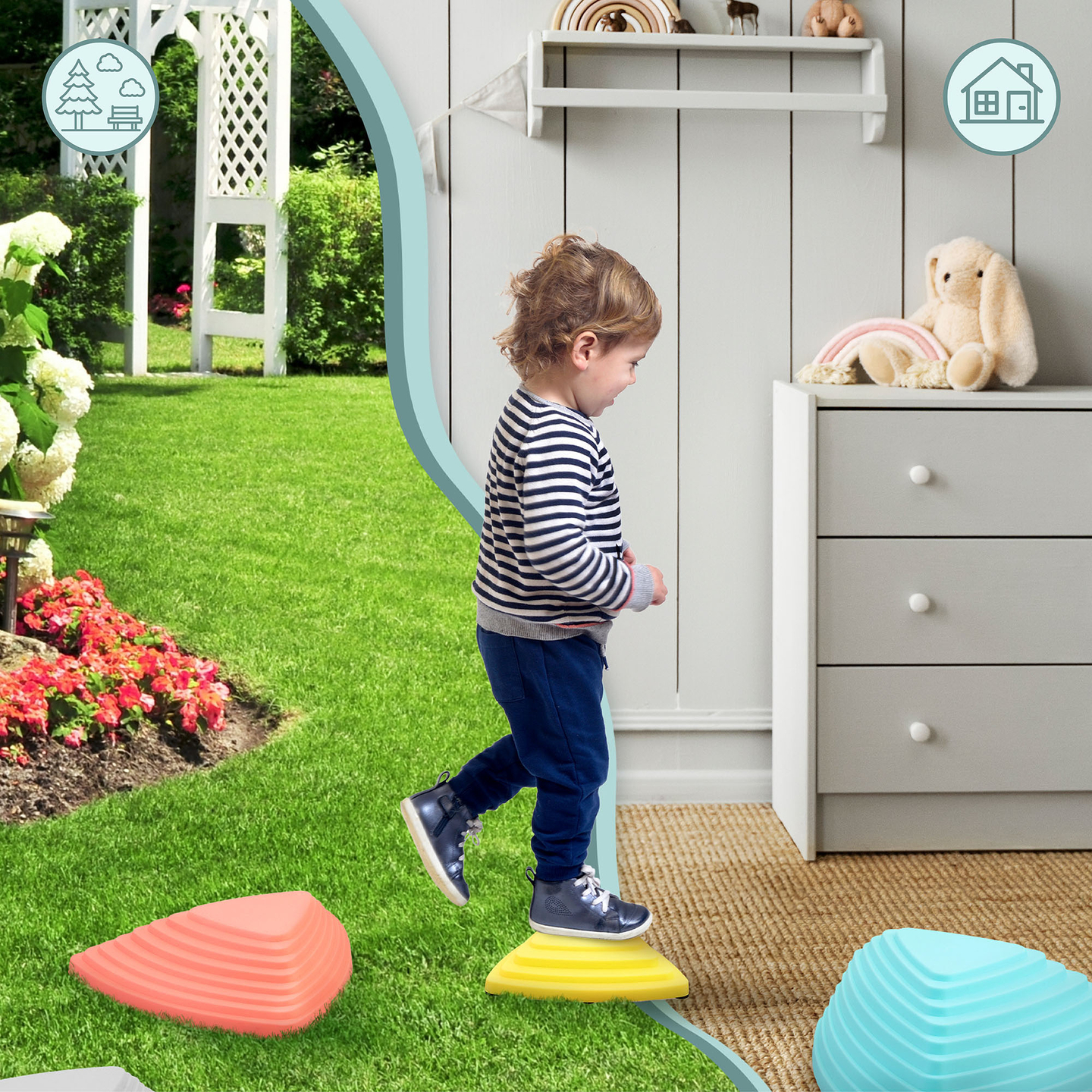 Krāsaini balansēšanas akmentiņi - 11 gab