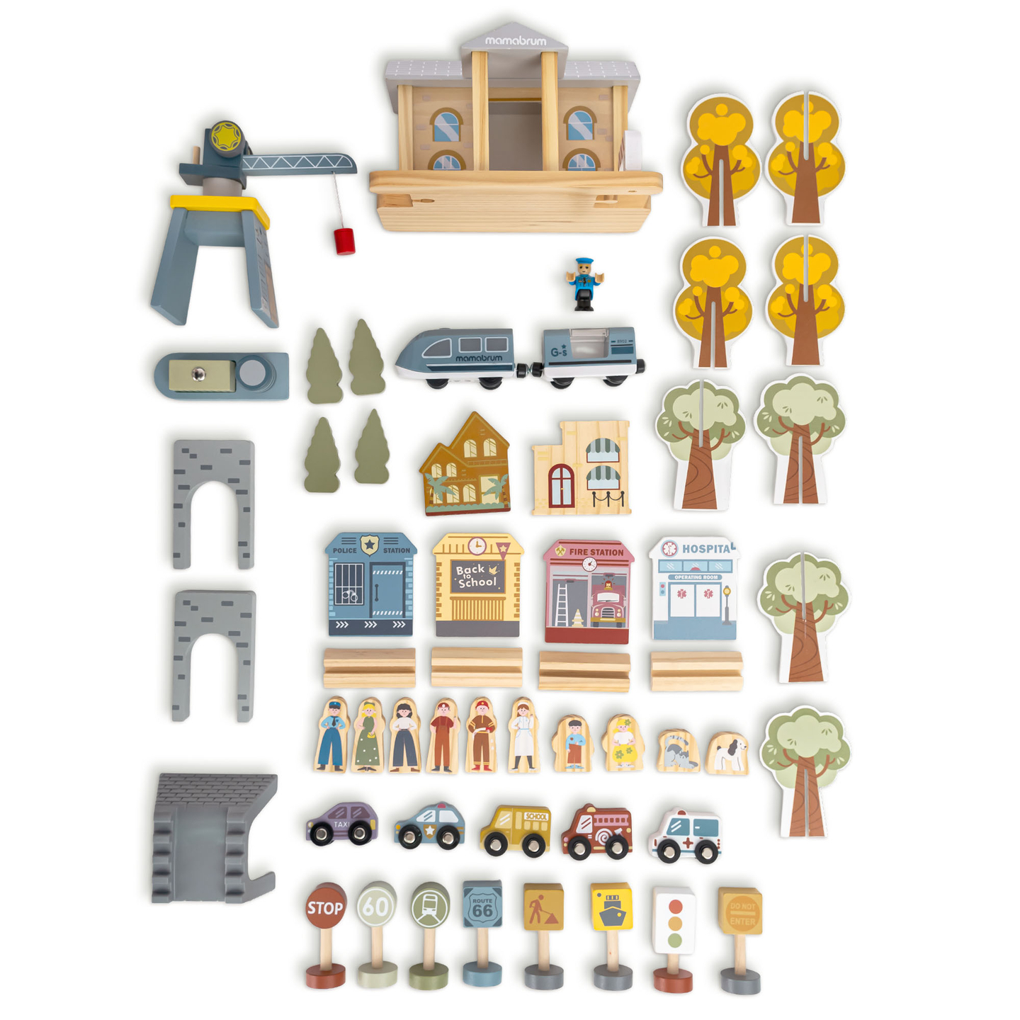 Koka pilsētas dzelzceļš ar elektrovilcienu - pārvietojamu celtni, kuģi, tiltiem