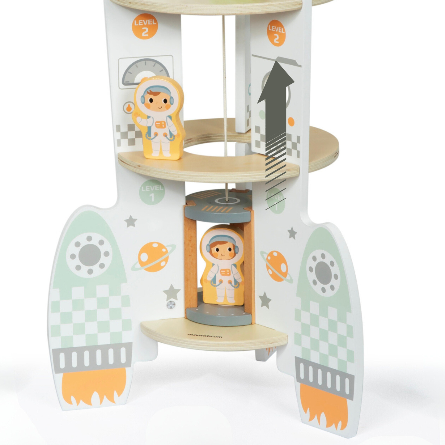 Liela koka kosmosa raķete ar liftu un piederumiem - XXL