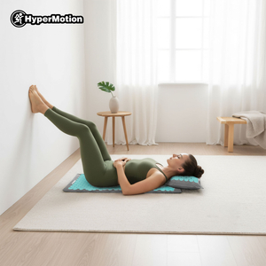 EKO lina akupresūras paklājiņš ar kokosriekstu šķiedru un griķu spilvenu – 68 cm HyperMotion pelēks-minētīgs