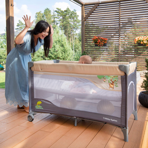 Ceļojumu gultiņa 0 - 36 m ar pārtinamo galdu + Moby-System HUXLEY sētiņa