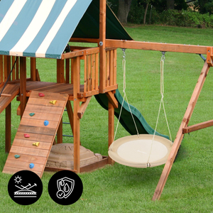 HyperMotion stārķa ligzdas šūpoles - 100 cm diametrs, bēša bordo krāsa