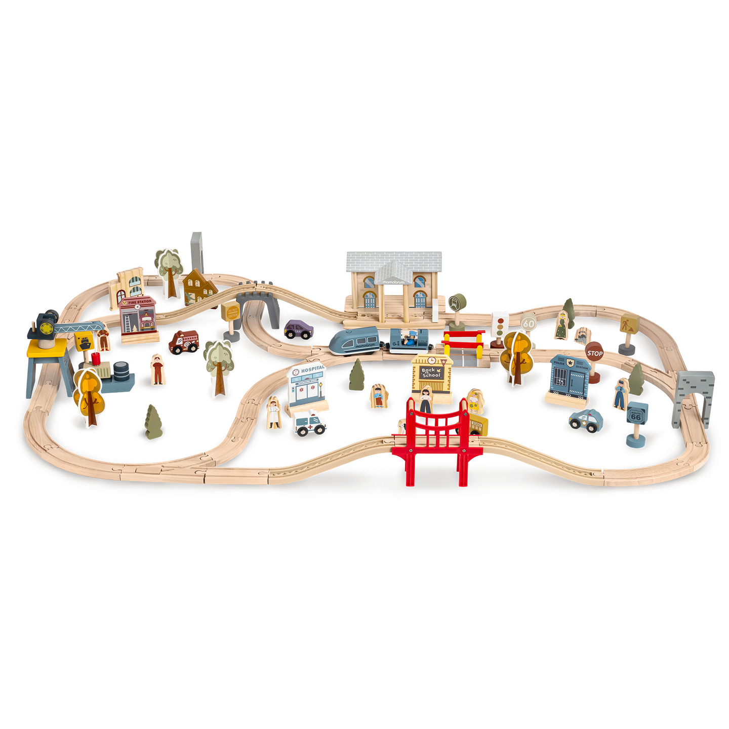 Koka pilsētas dzelzceļš ar elektrovilcienu - pārvietojamu celtni, kuģi, tiltiem