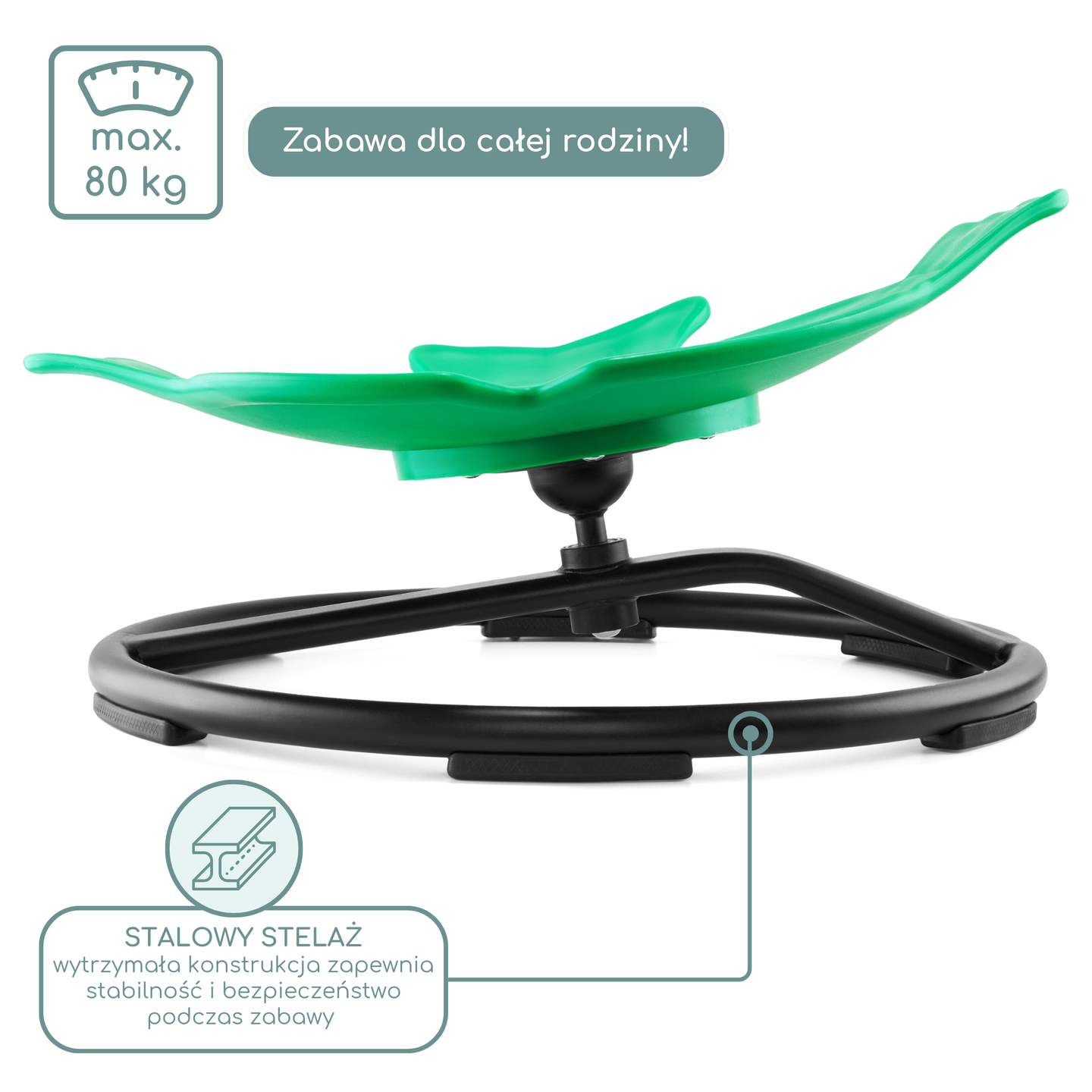 Mini bērnu karuselis Zivis - zaļa krāsa