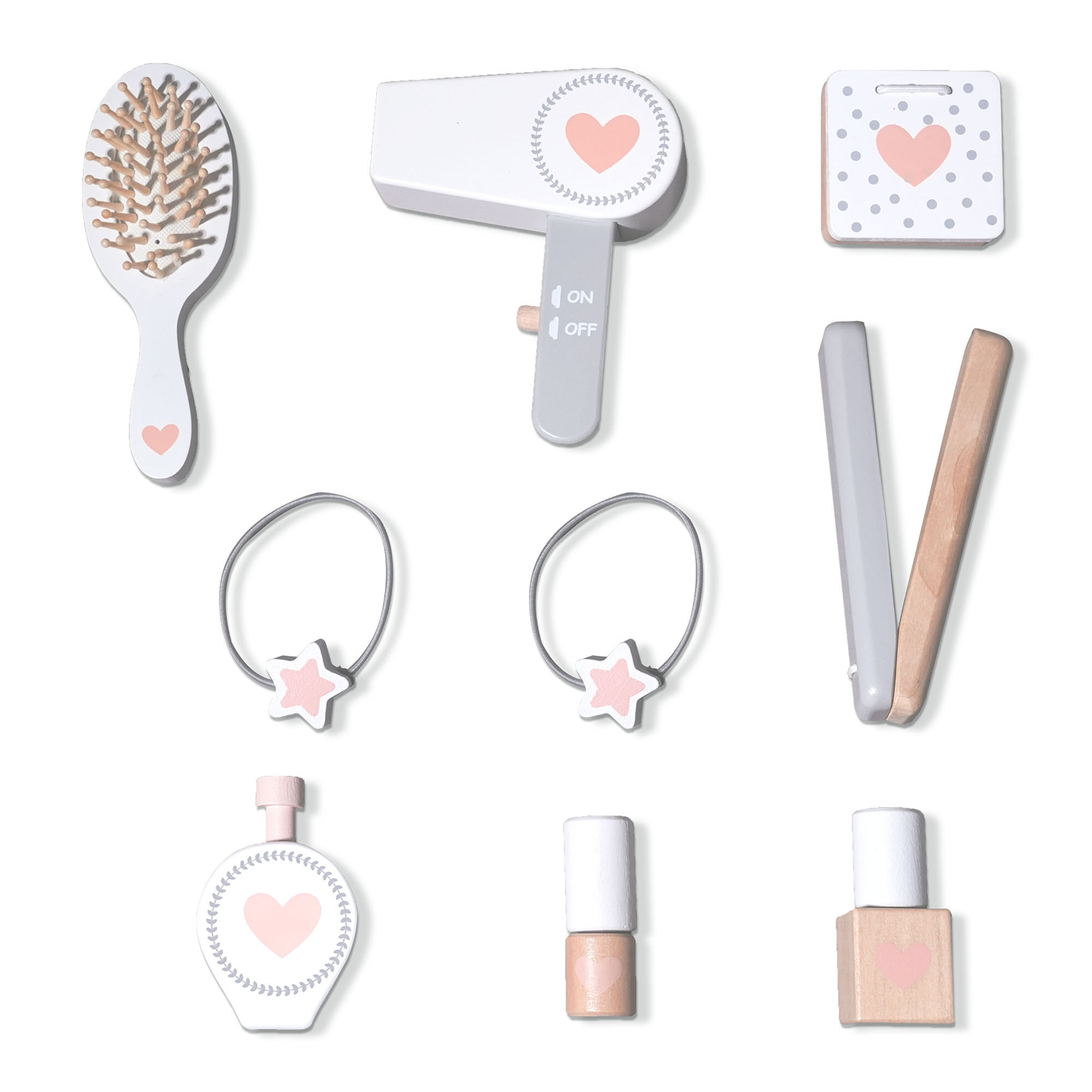 Bērnu koka tualetes galdiņš ar krēslu, piederumiem un LED apgaismojumu