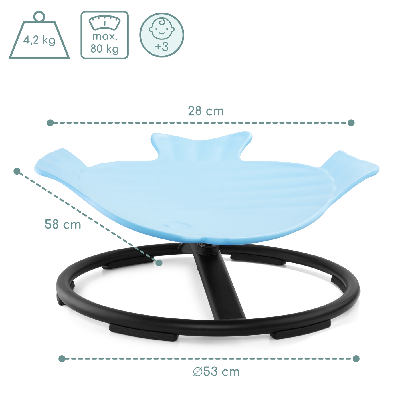 Mini karuselis bērniem Zivis - zils