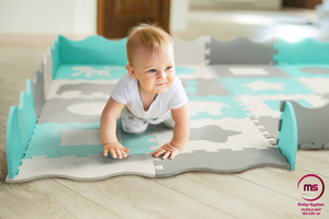 Putuplasta paklājiņš XL 150 x 150 x 1cm ar apmali - EVA putas - piparmētra