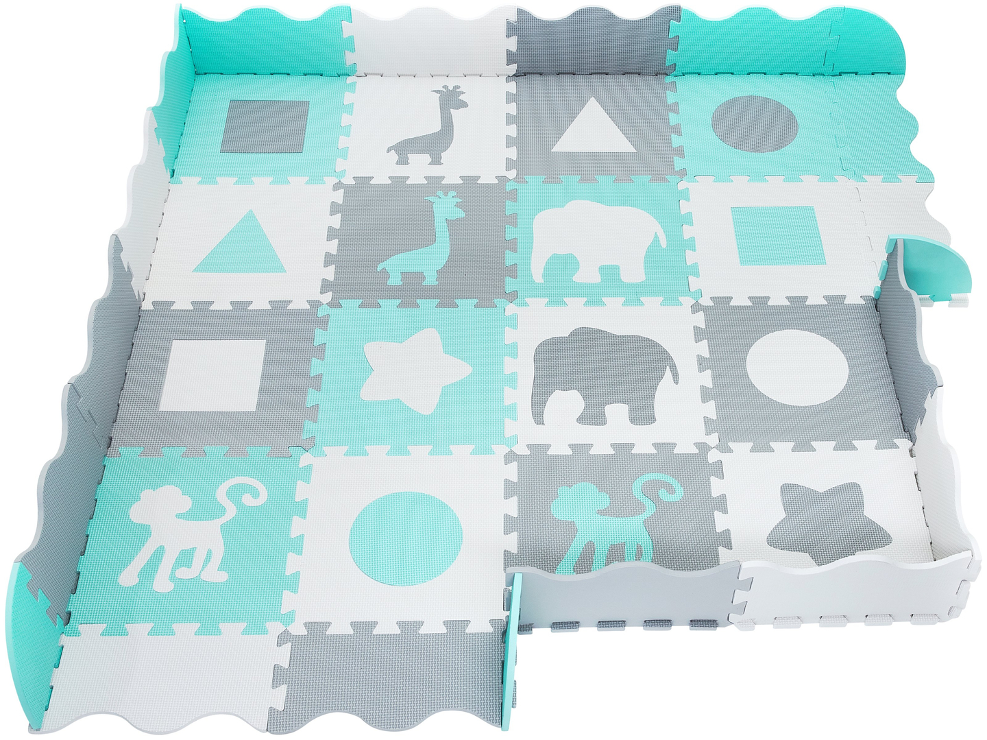 Putuplasta paklājiņš XL 150 x 150 x 1cm ar apmali - EVA putas - piparmētra