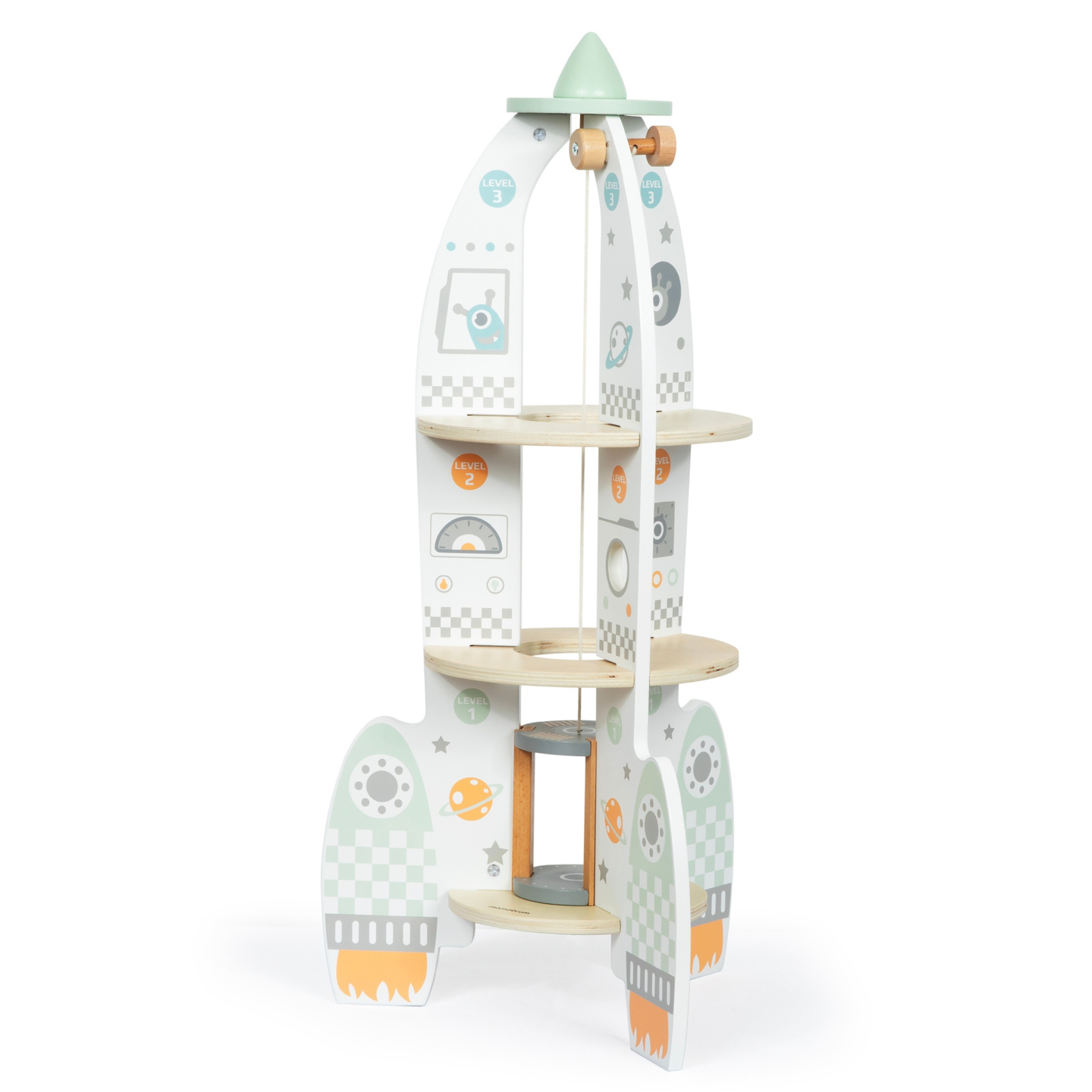 Liela koka kosmosa raķete ar liftu un piederumiem - XXL