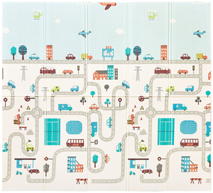 Divpusējs putuplasta paklājs XXL - salokāms 1 CM (kalnu un ceļu)