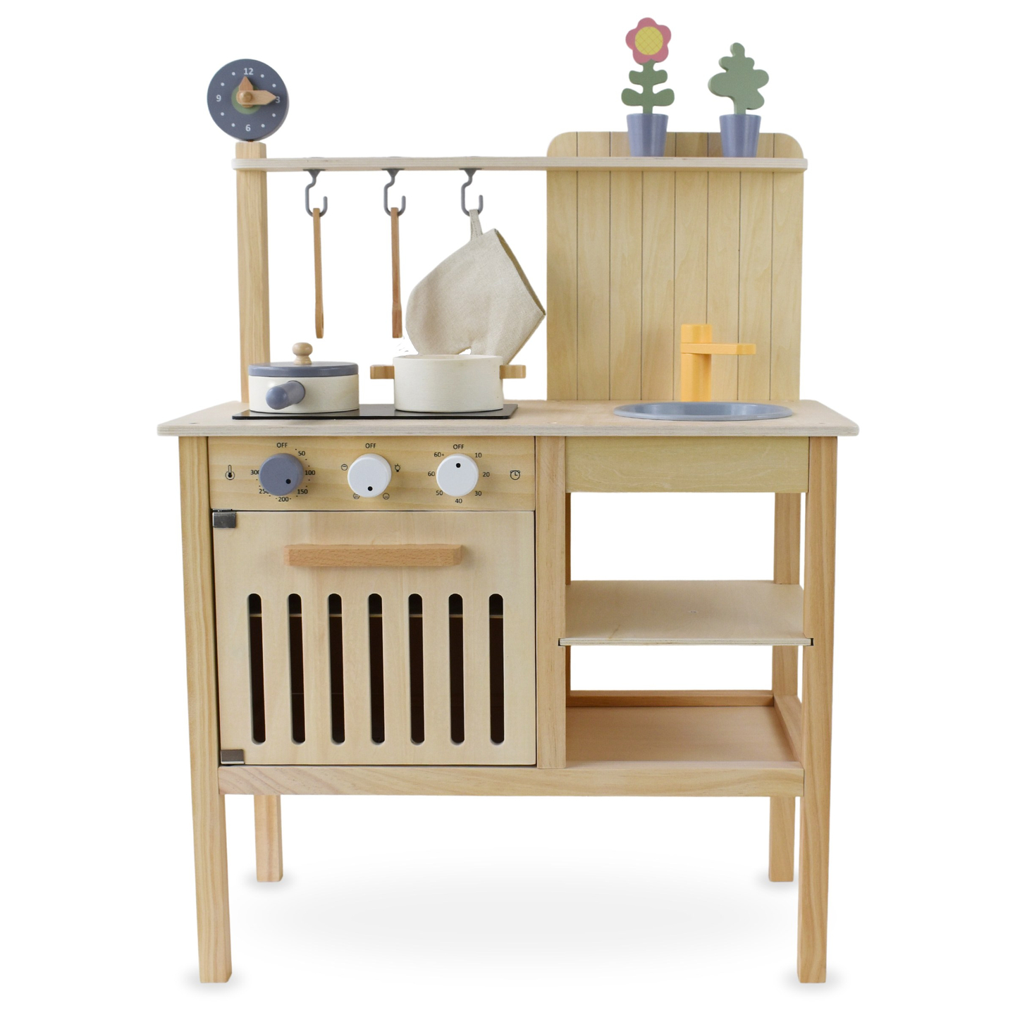 Koka dārza virtuve ar piederumiem - dabisks boho