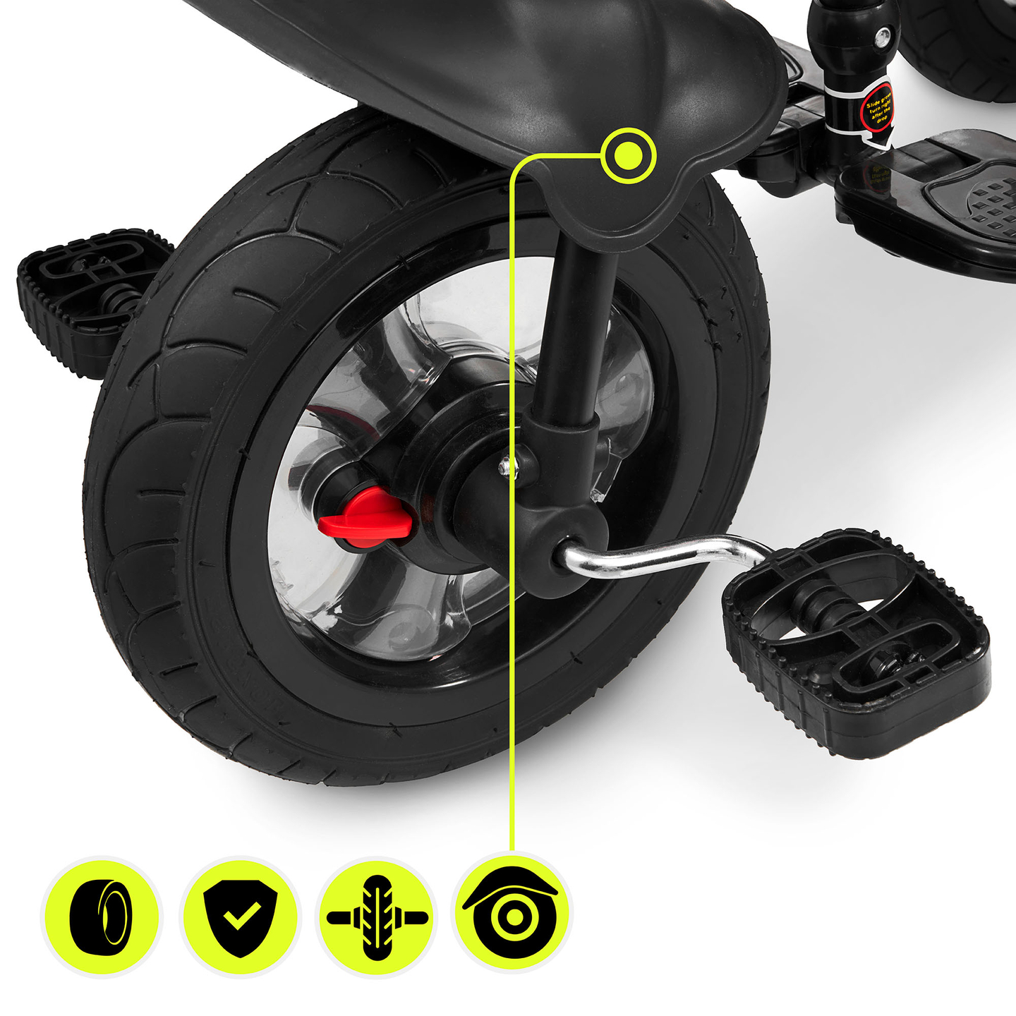 Tricikls bērniem no 1 līdz 4 gadiem - TOBI FREY - pelēka krāsa - grozāms - sūkņa riteņi + stūmējs