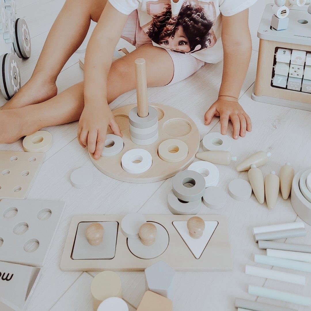 Montessori izglītojoša kaste maziem bērniem - 6 rotaļlietas